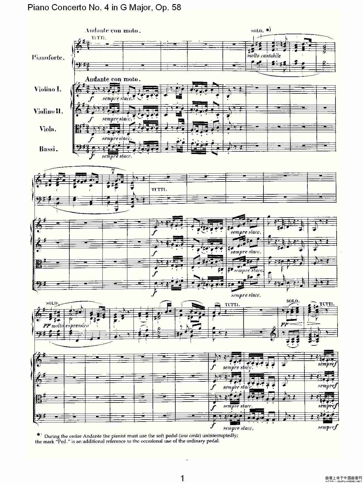 午夜福利专区在线视频 Ｇ大调钢琴第四协奏曲 Op.58 第二乐章（总谱）