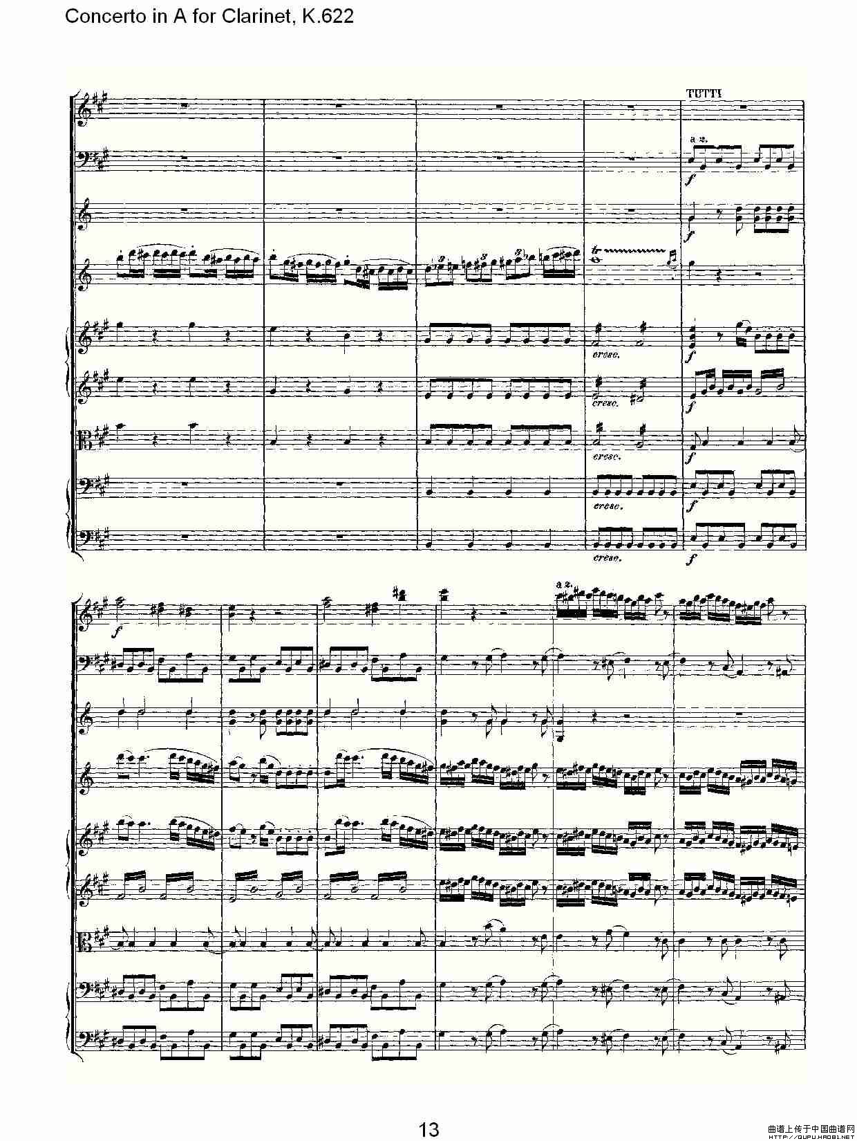 Concerto in A for Clarinet, K.622（A调单簧管协奏曲, K.62）