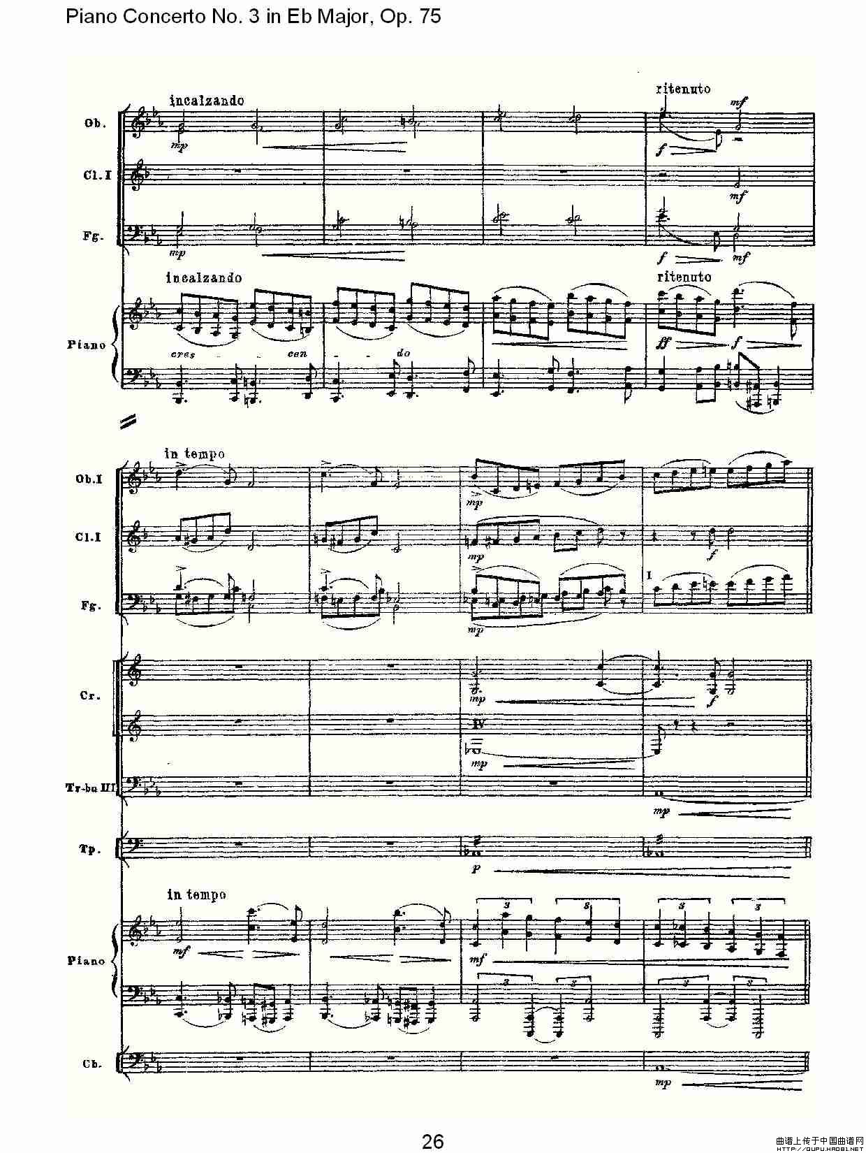 Piano Concerto No.3 in Eb Major, Op.75（Eb大调第三钢琴协奏）