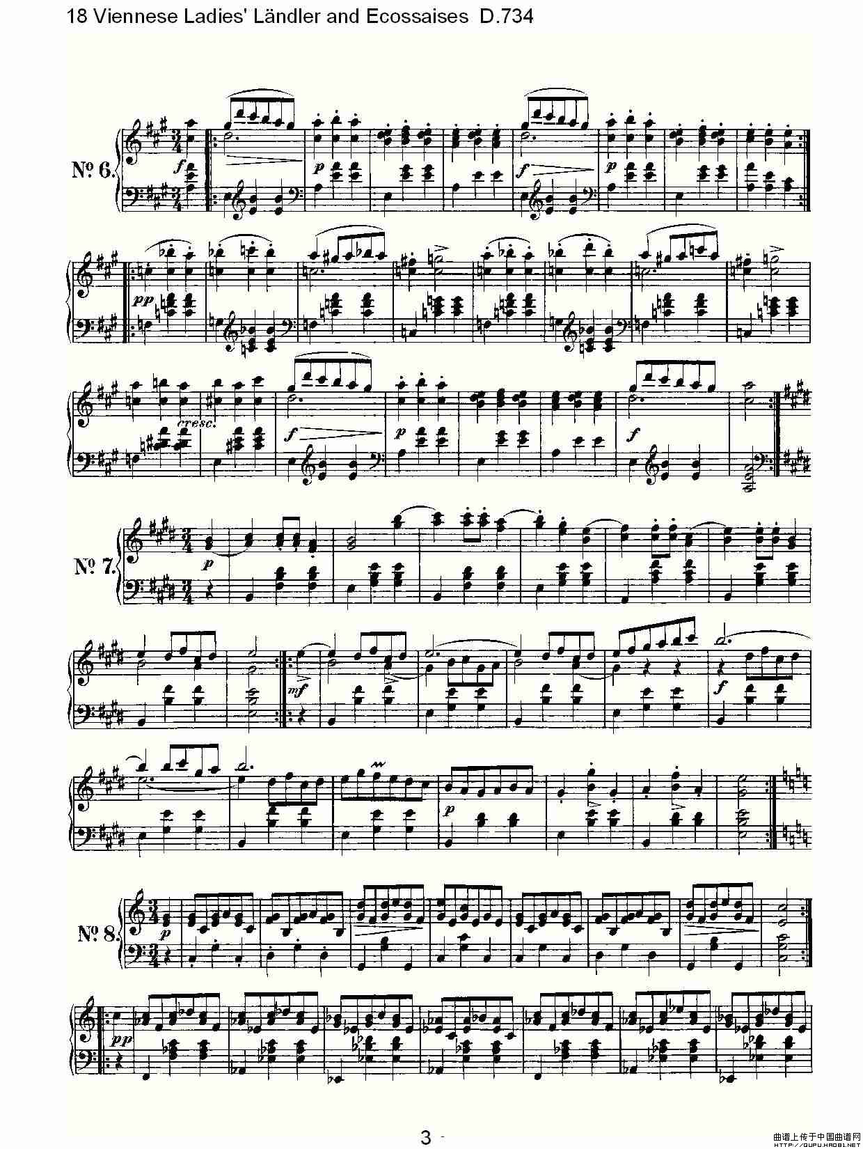 18 Viennese Ladies' Ländler and Ecossaises D.