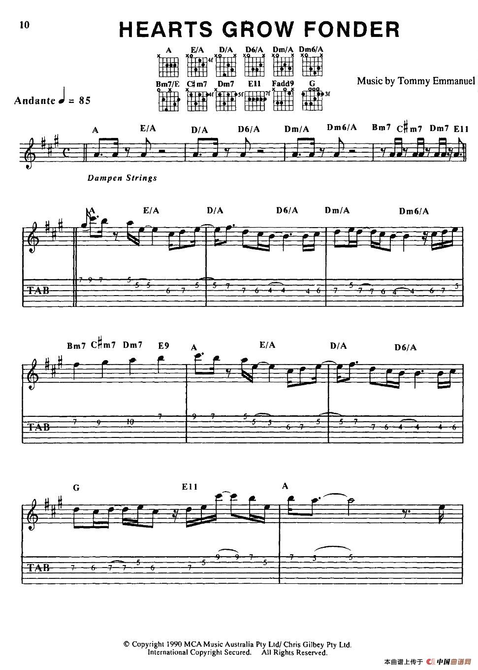 tommy emmanuel：HEARTS GROW FONDER（指弹吉他）