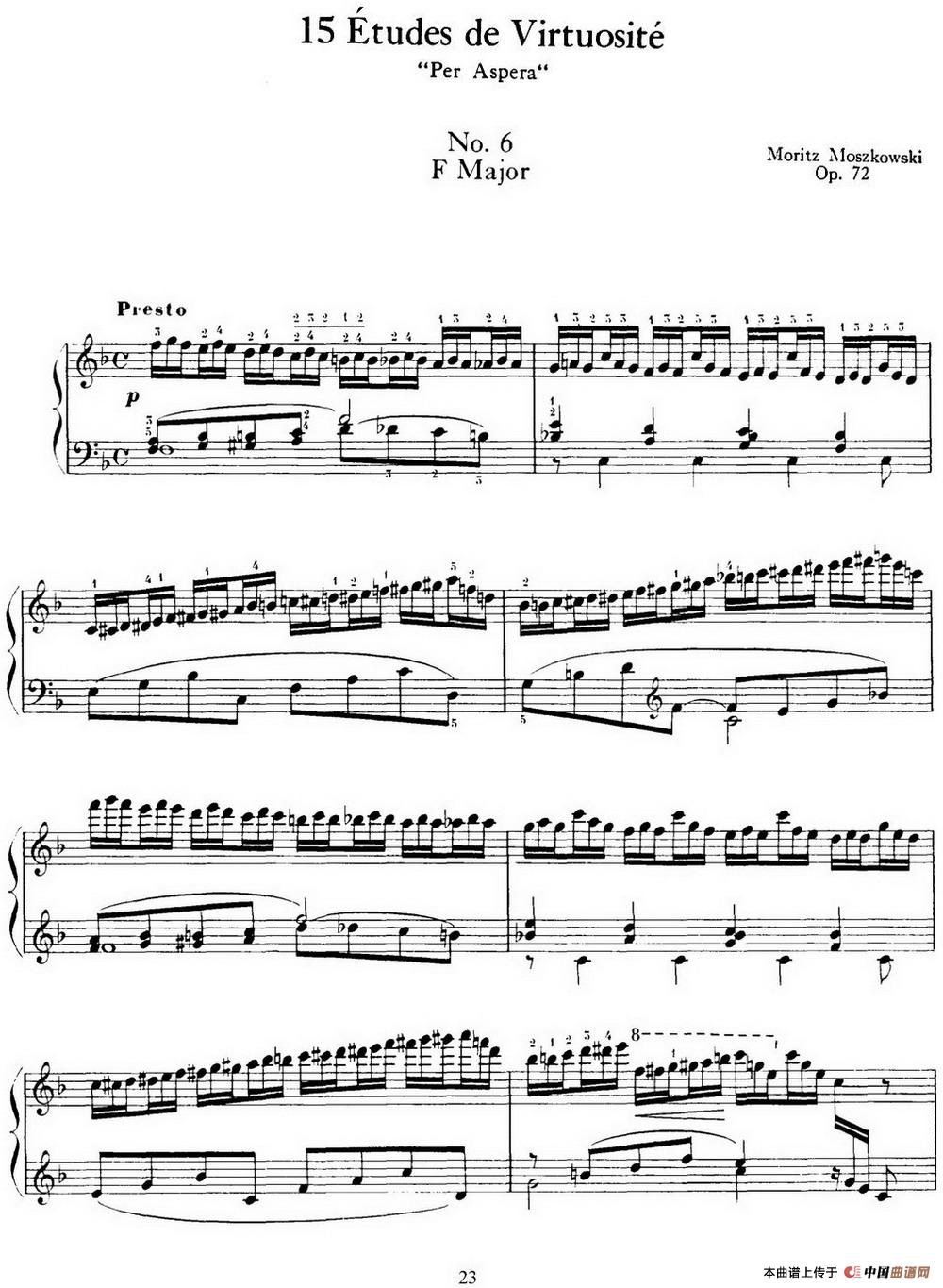 15 Etudes de Virtuosité Op.72 No.6（十五首钢琴练习曲之六）