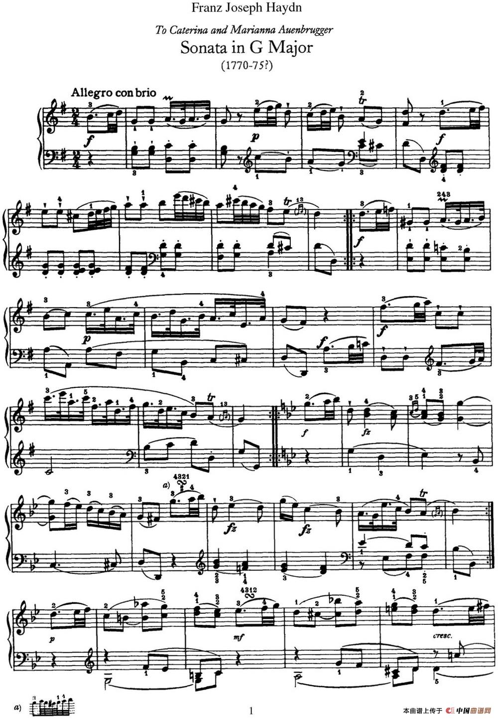 午夜男女自慰在线观看 海顿 钢琴奏鸣曲 Hob XVI 39 in G major