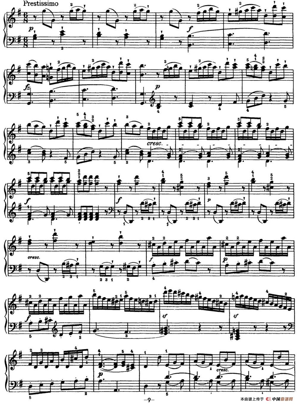 午夜男女自慰在线观看 海顿 钢琴奏鸣曲 Hob XVI 39 in G major