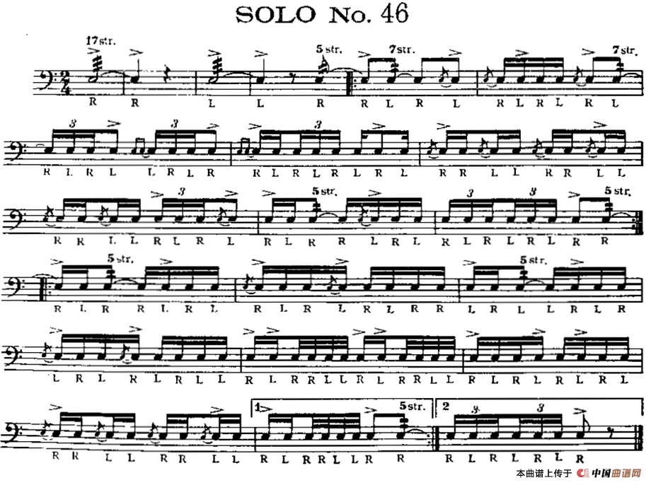 午夜福利专区在线视频 美国军鼓 SOLO No.46-50（爵士鼓谱）
