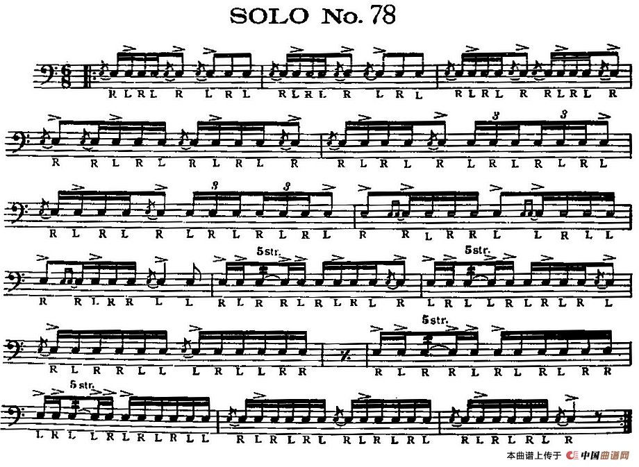 五十路の完熟豊満无码 美国军鼓 SOLO No.76-80（爵士鼓谱）
