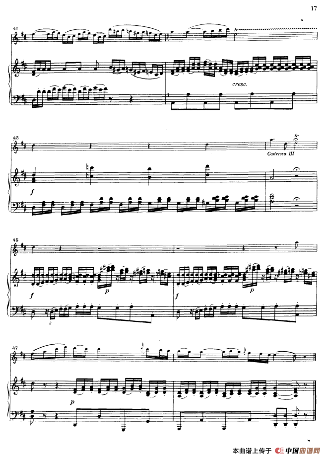 午夜男女自慰在线观看 第三协奏曲第二乐章 G大调 Op.216（小提琴和钢琴）