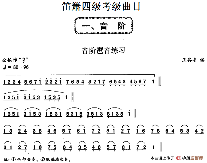 午夜男女自慰在线观看 笛箫四级考级曲目：音阶琶音练习