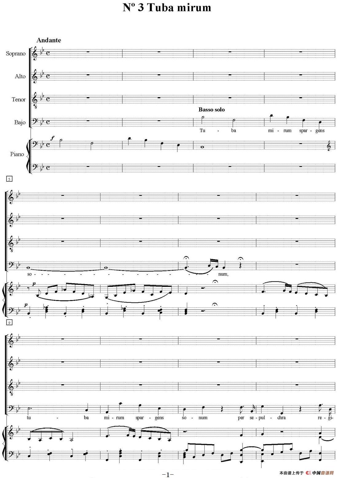 五十路の完熟豊満无码 N°3 Tuba mirum（萨克斯四重奏+钢琴伴奏）