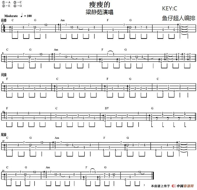五十路の完熟豊満无码 瘦瘦的（尤克里里指弹谱）