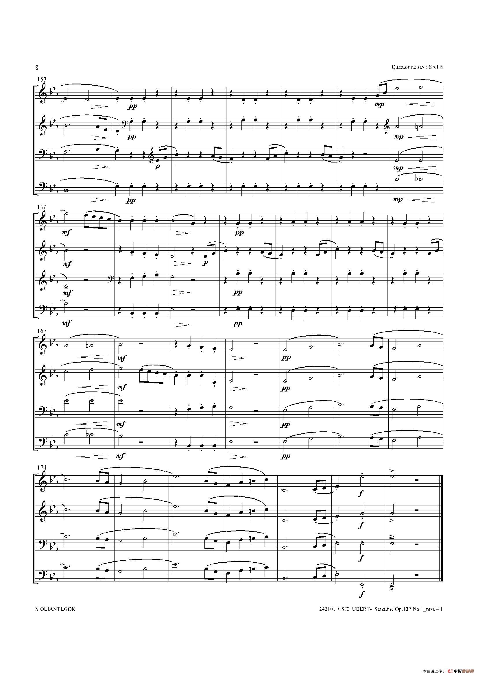 午夜福利专区在线视频 Sonatine Op.137 No 1（四重奏总谱）