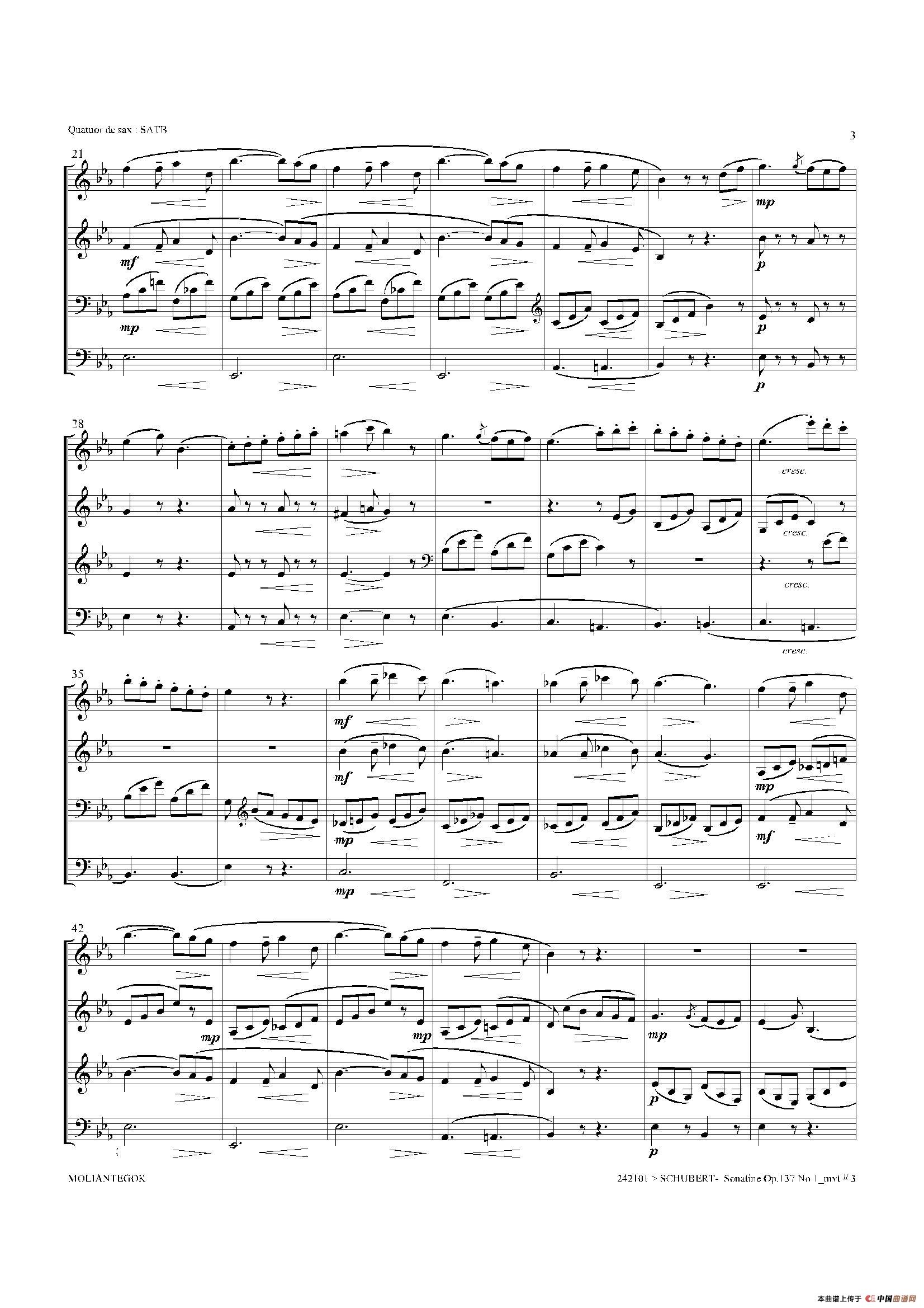 午夜福利专区在线视频 Sonatine Op.137 No 1（四重奏总谱）
