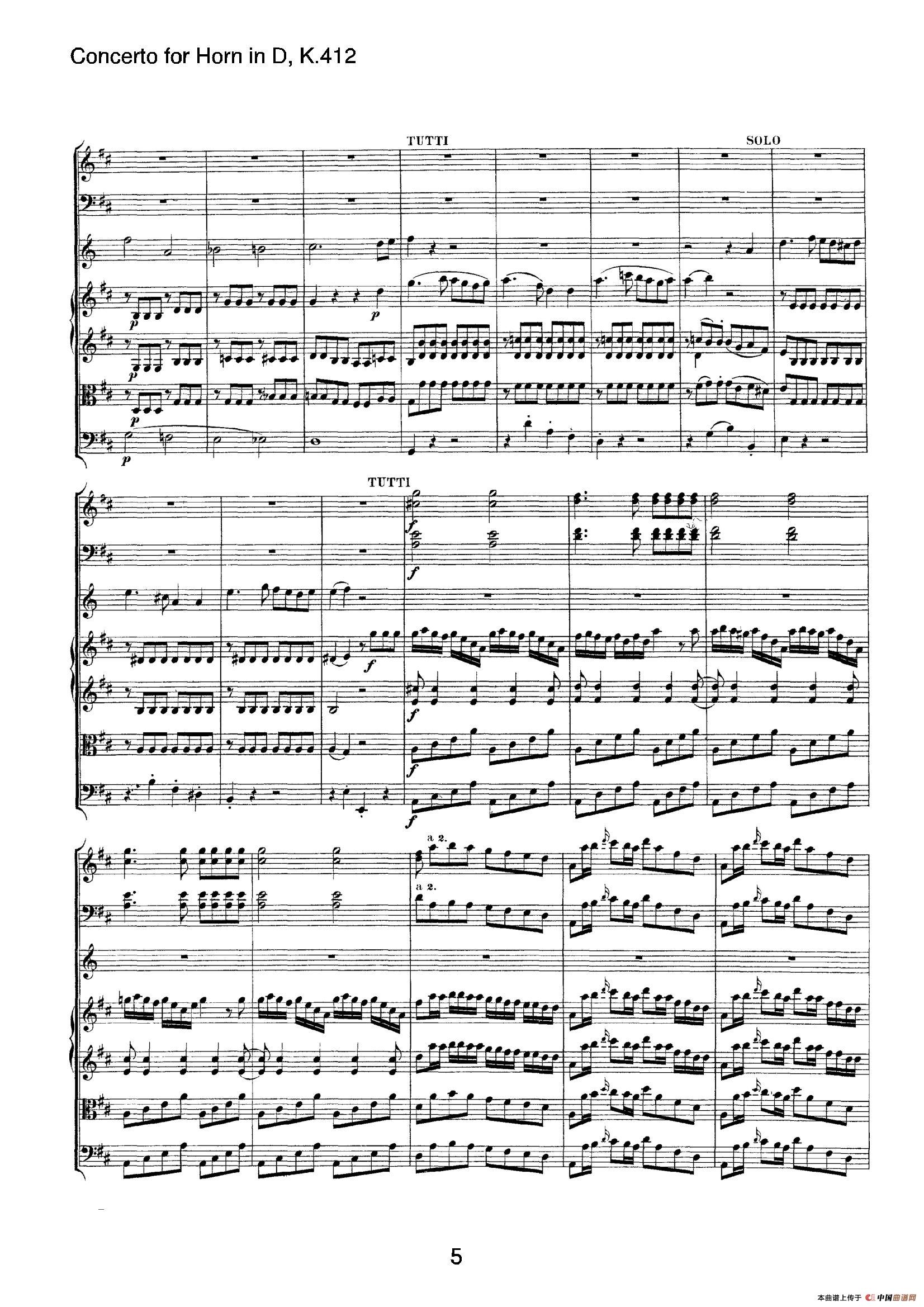 Concerto for Horn in D，K.412（D大调第一圆号协奏曲K412号作品）