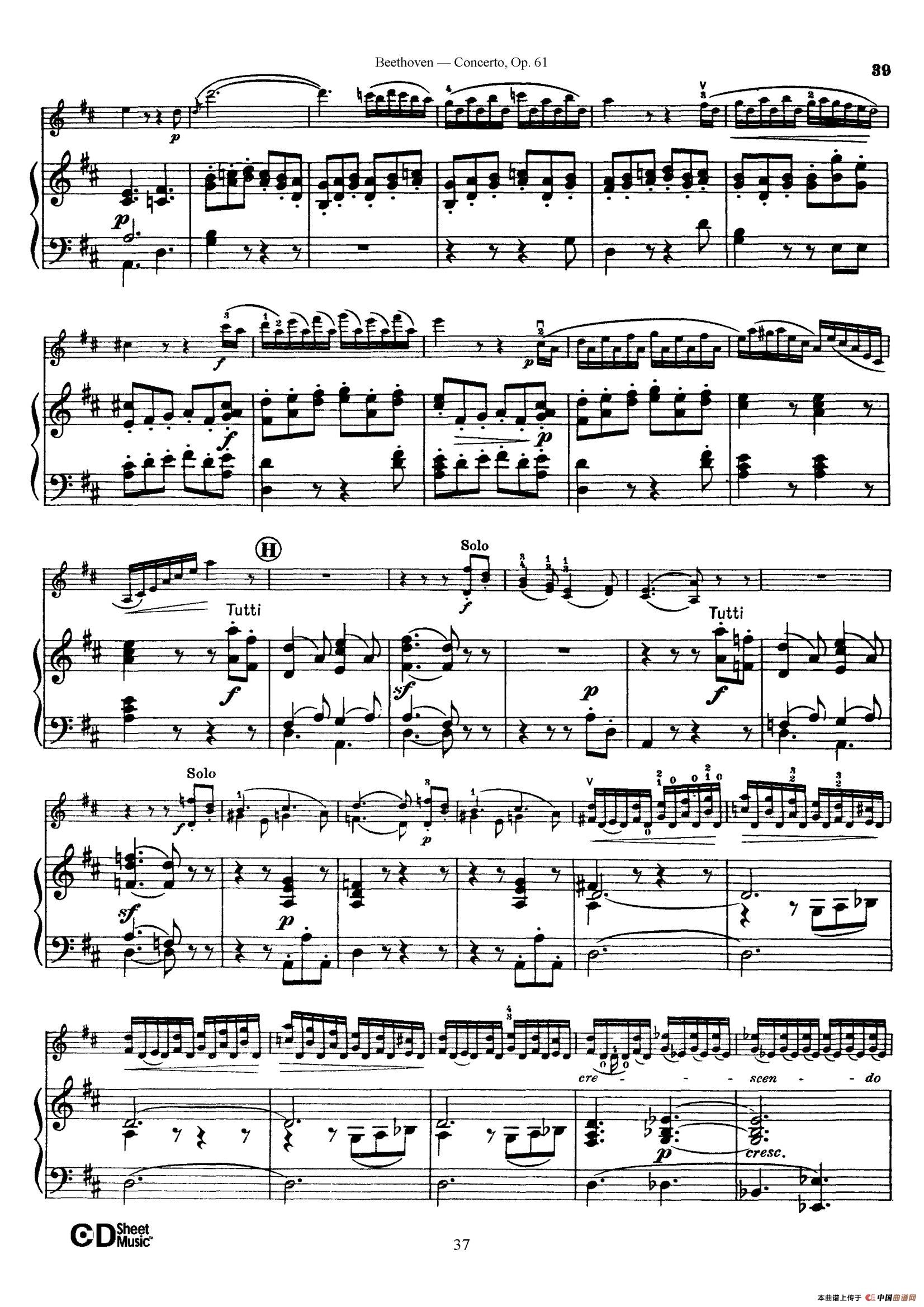 五十路の完熟豊満无码 D大调小提琴协奏曲 Op.61（小提琴与钢琴版）