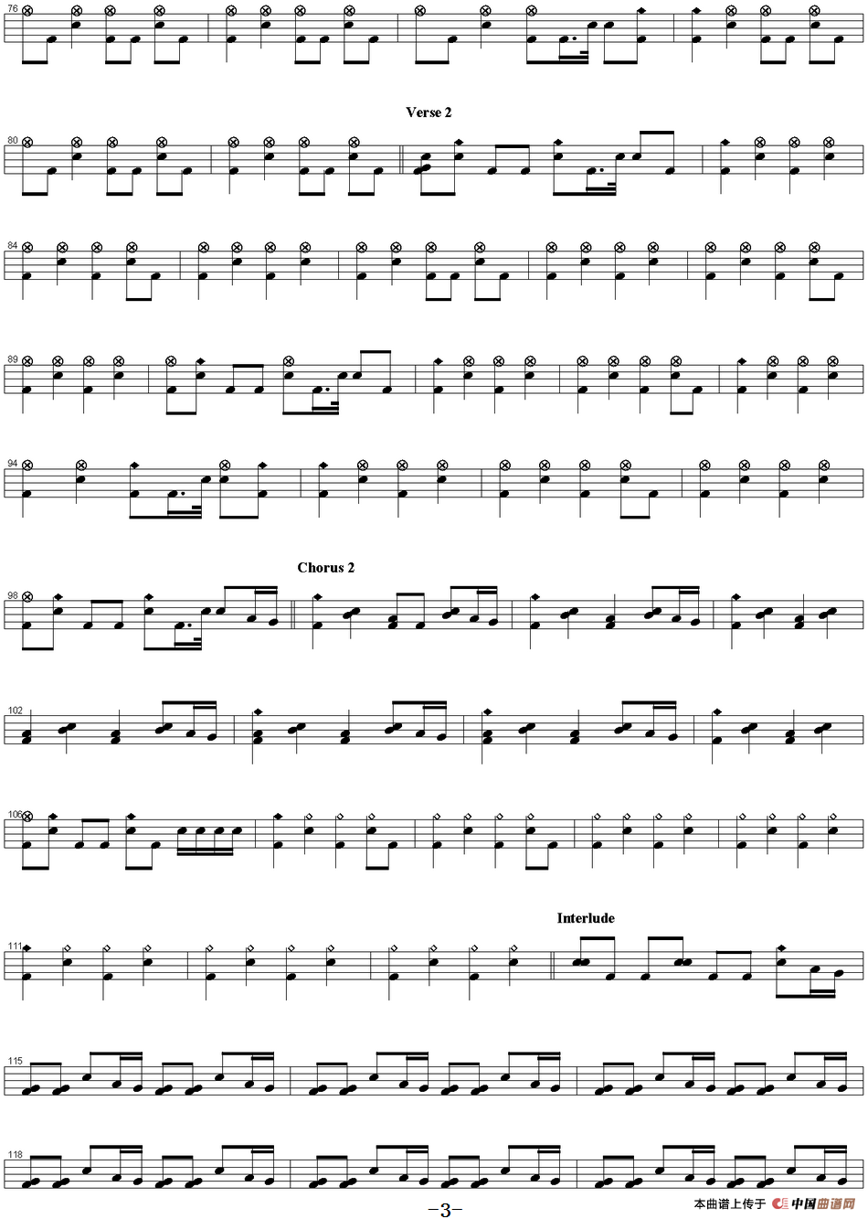 爵士鼓谱：Guns n' Roses - You could be mine