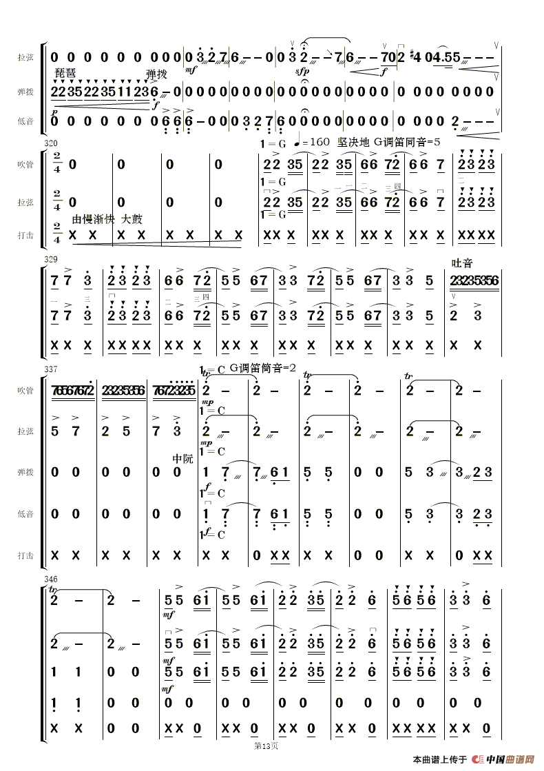五十路の完熟豊満无码 梁祝（简易民乐合奏总谱）