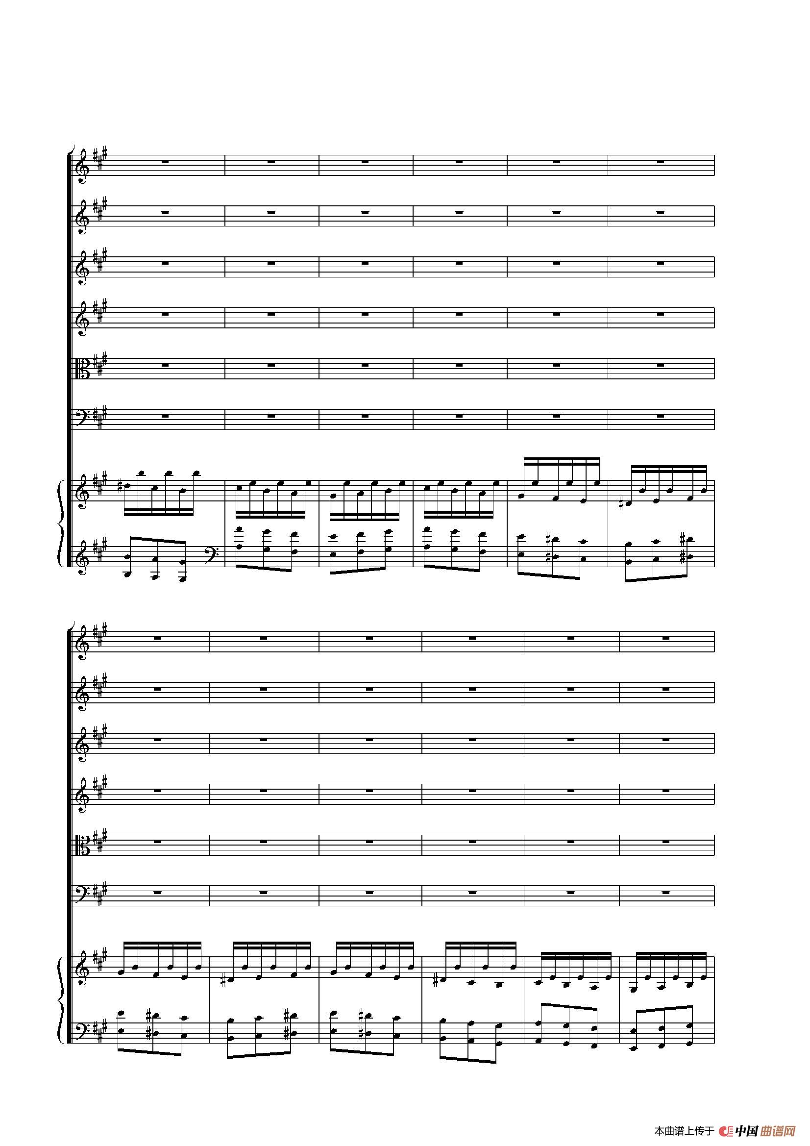The Cembalo Solo From the Overture in A Major（A大调大提琴协奏曲总谱）