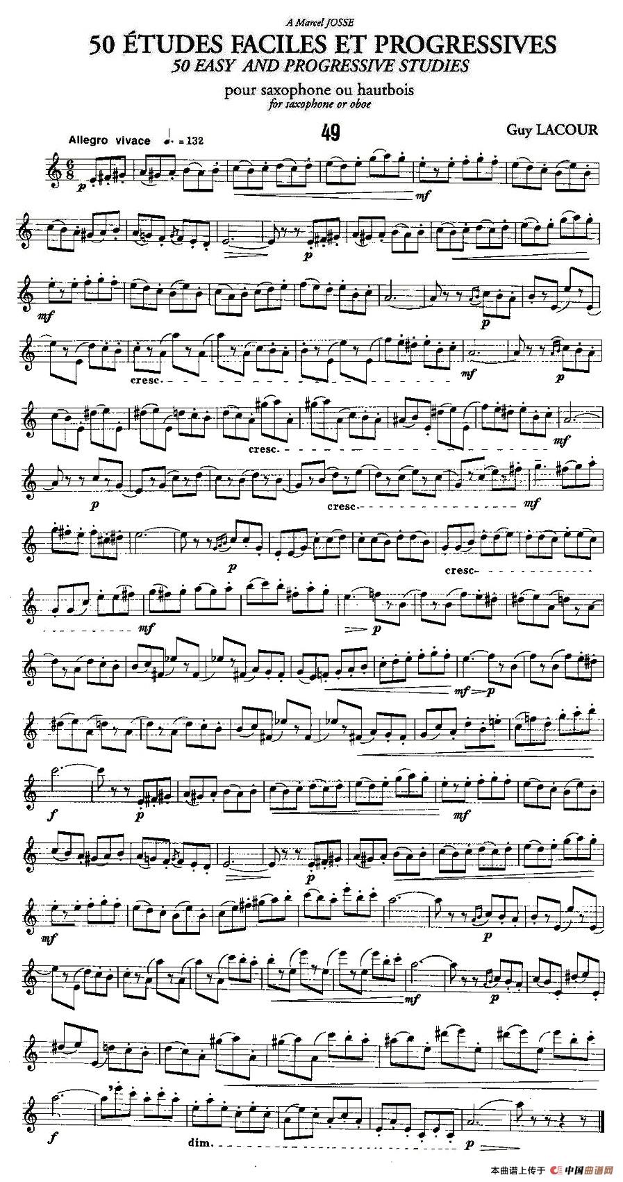 五十路の完熟豊満无码 Guy Lacour 50 首萨克斯练习曲之49