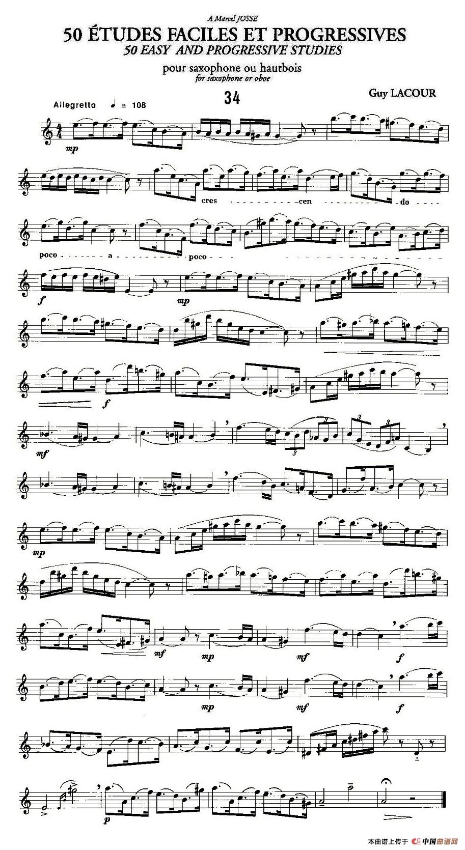 五十路の完熟豊満无码 Guy Lacour 50 首萨克斯练习曲之34