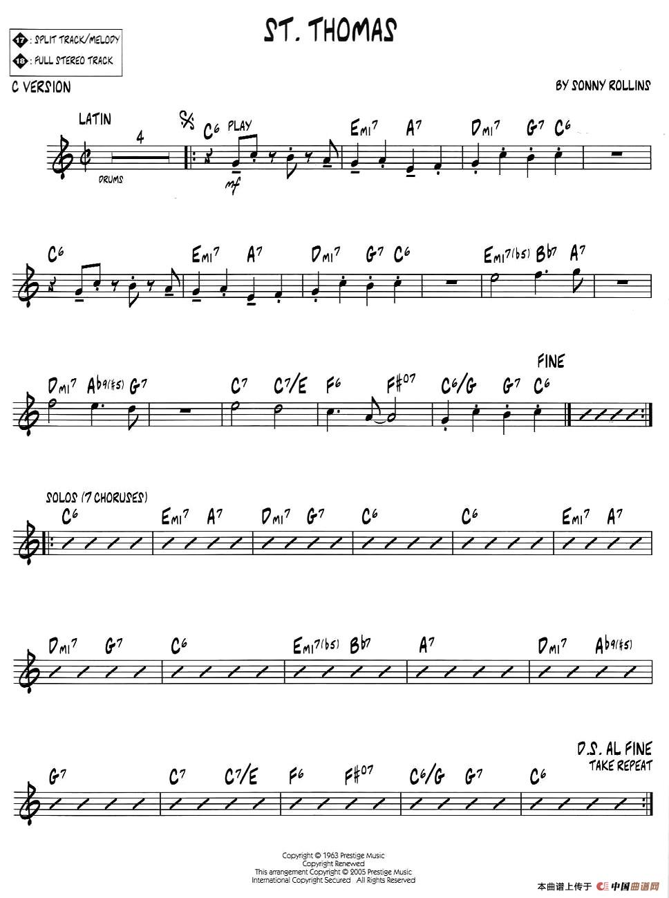 午夜男女自慰在线观看 ST. THOMAS（jazz系列萨克斯谱）
